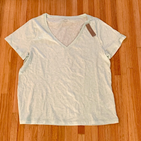 J Crew “vintage cotton” shirt XL heathery green women’s - Picture 7 of 10